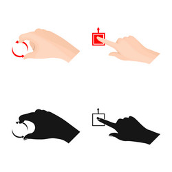 isolated object of touchscreen and hand sign set vector image