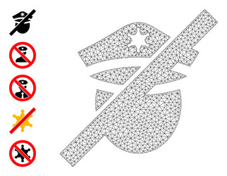 polygonal net restricted police icon with simple vector image