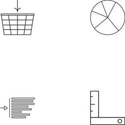 web and text simple linear icon setsimple outline vector image