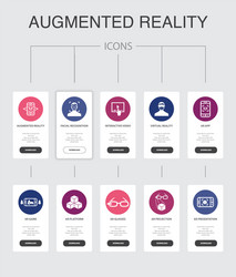 augmented reality infographic 10 steps ui design vector