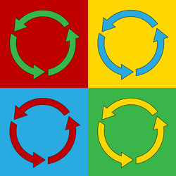 Circular Arrow Icons - Pop Art Style vector