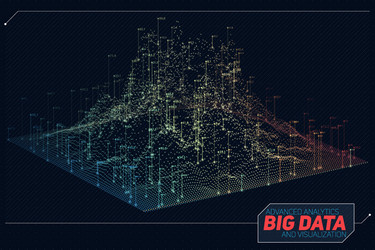 Dynamic 3D Big Data Network vector image