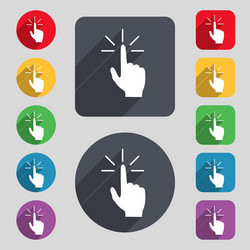 Hand Icon Set - Colored Pointer Buttons vector image