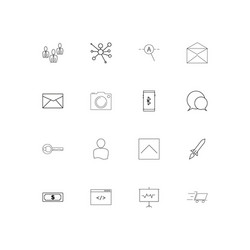 Internet of things linear thin icons set outlined vector