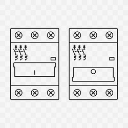 miniature three pole circuit breaker set vector image