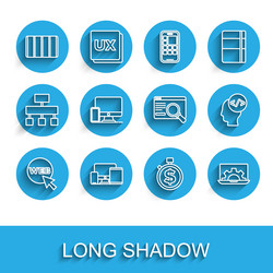 set line web and graphic design monitor mobile vector image