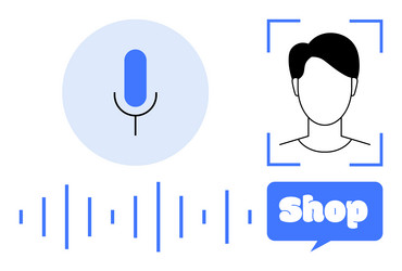 voice recognition technology featuring user vector image
