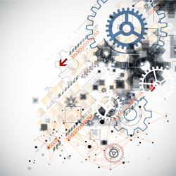 abstract technological background with cogwheels vector image