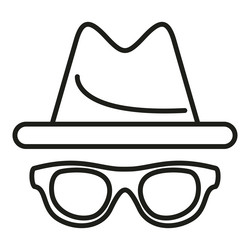 anonymous hat and glasses icon outline vector