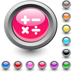 calculate round button vector image