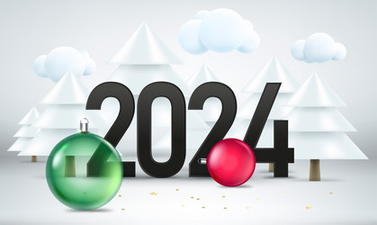 happy new 2024 composition with digits color vector image