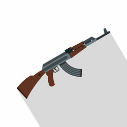 kalashnikov gun icon flat style vector