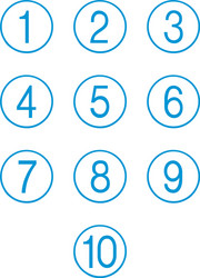 Keypad number set numbers in circles code vector