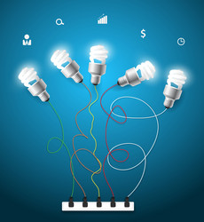 Light bulbs ideas concept with business icons vector