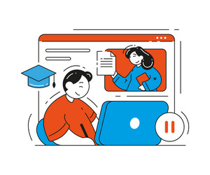man digital e learning watching video tutorial vector image