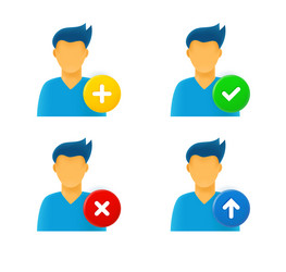 man icon set with different pictograms 3d icons vector