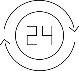 open around clock 24 hours line style icon vector image