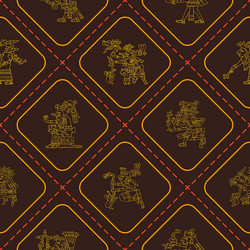 seamless pattern with symbols from aztec codices vector image