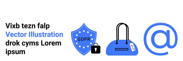 security and communication elements with gdpr vector image