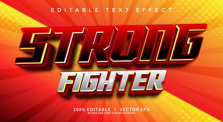 strong fighter text effect with modern style vector image