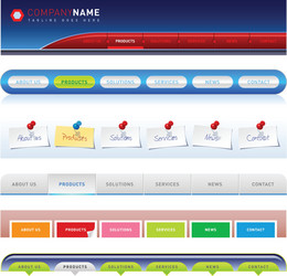 Web site design menu navigation Royalty Free Vector Image