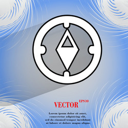 compass flat modern web button on a geometric vector image