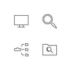 Cyber security linear icons set simple outline vector