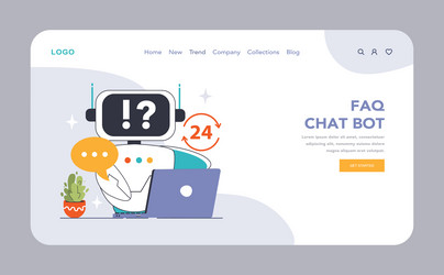 faq chat bot web or landing a digital assistant vector image