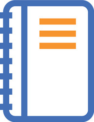 notebook outline icon isolated document paper vector
