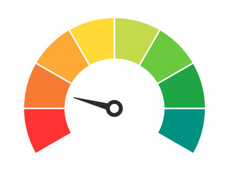 speedometer meter with arrow for dashboard vector image