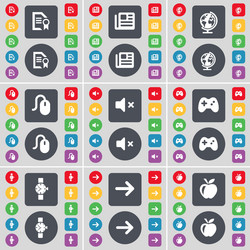 Text file newspaper globe mouse mute gamepad wrist vector