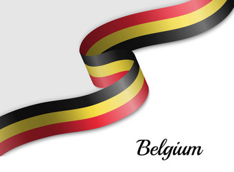 Belgium Flag Ribbon Banner vector