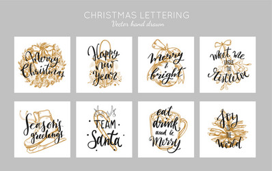 Christmas & New Year Lettering Vector Image