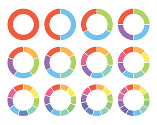 cycle diagram pie chart set infographic template vector image