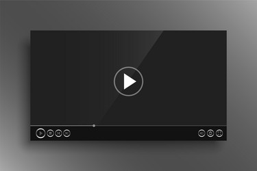 Dark video player with shiny silver buttons vector