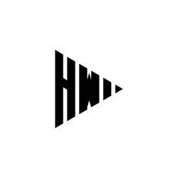 hw logo monogram triangle shape play button vector image