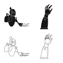 isolated object of robot and factory icon vector image