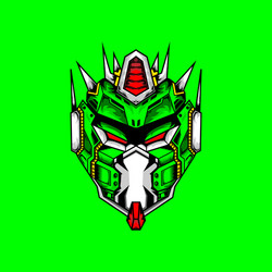 robot head with solid color background vector image