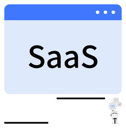 saas concept in browser window with crm mechanism vector image