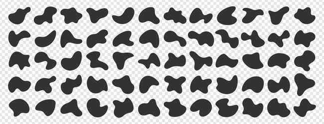 set of black liquid blobs drops vector image