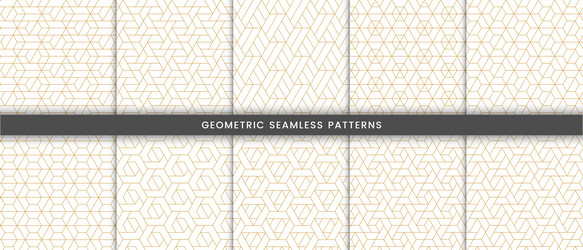 set of geometric pattern polygonal shape vector image