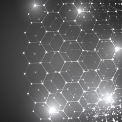 3d object from a hexagon grid with dots stylish vector
