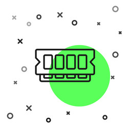 black line ram random access memory icon isolated vector image