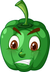 capsicum cartoon character with facial expression vector image