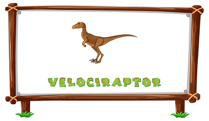 Frame template with dinosaurs and text vector