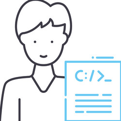 programmer line icon outline symbol vector image