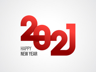 red 2021 number on white background for happy new vector image