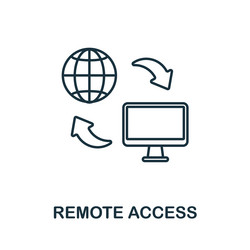 remote access icon line element from technology vector image