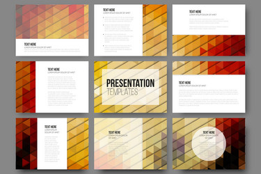 set of 9 templates for presentation slides vector image