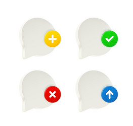 speech bubble icon set with different pictograms vector image
